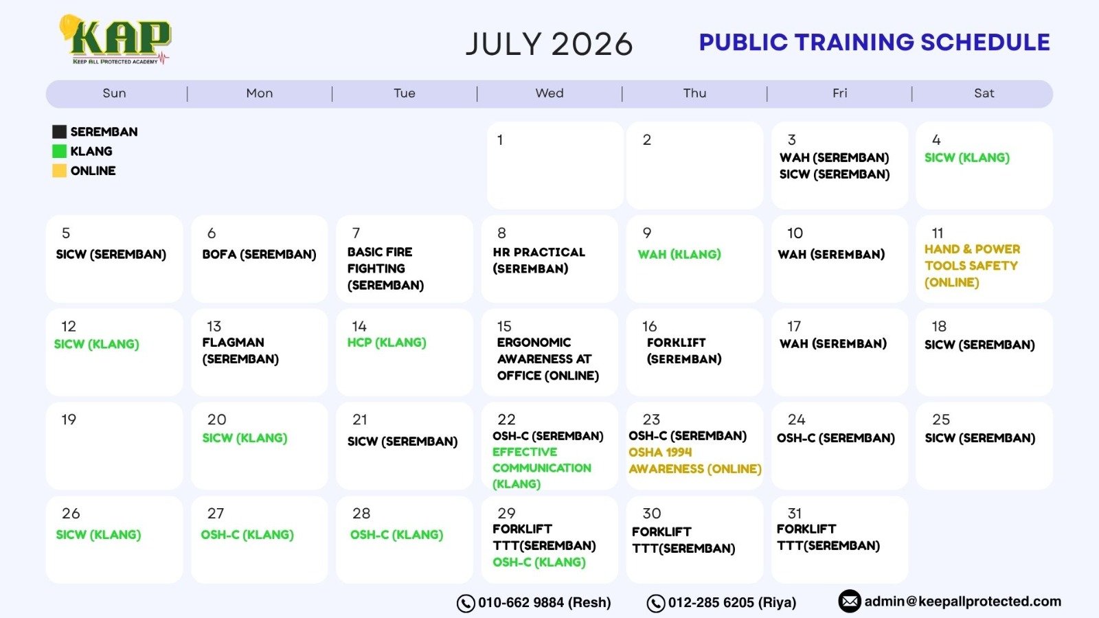 Public Training Schedule Part 2